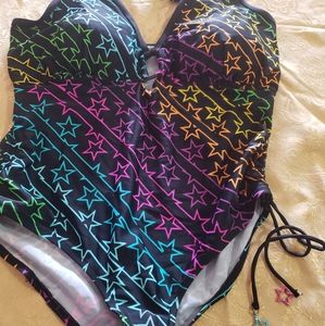 TORRID rainbow star one-piece swimsuit